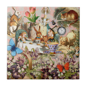 Alice i Wonderland tea party-tecken Kakelplatta