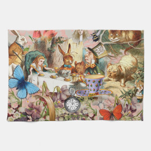 Alice i Wonderland tea party-tecken Kökshandduk