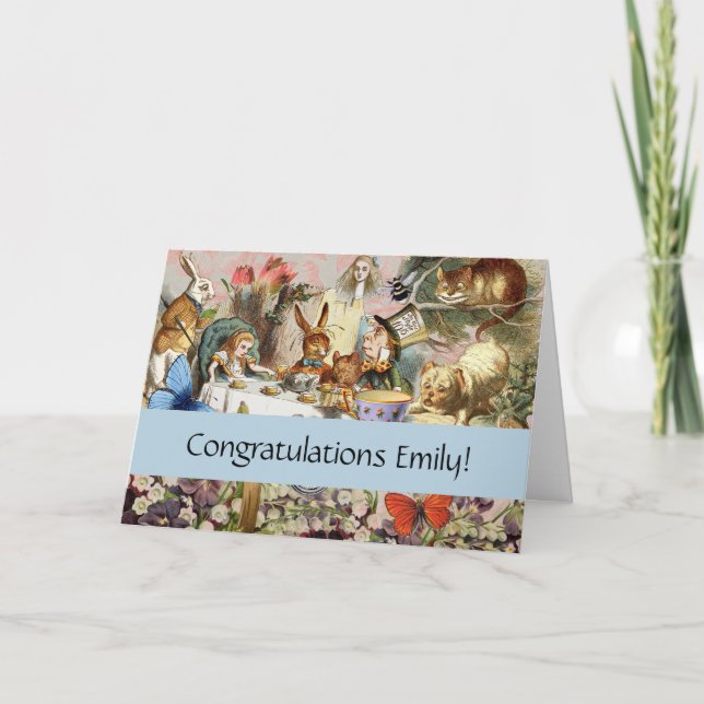 Alice i Wonderland tea party-tecken Kort (Framsida)