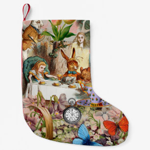 Alice i Wonderland tea party-tecken Liten Julstrumpa