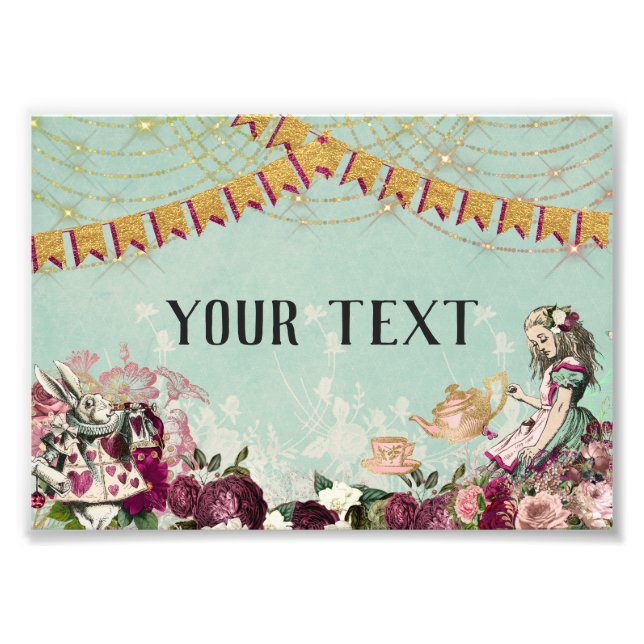 Alice i Wonderland Tea Photo Print Fototryck (Framsidan)