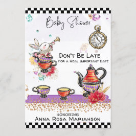 *~* Alice i Wonderland Tea Pot Rabbit Tea Kopp Inbjudningar