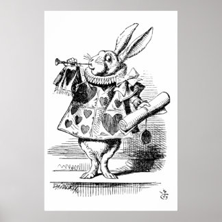 Alice i Wonderland - The Herald (vita kaniner) Poster