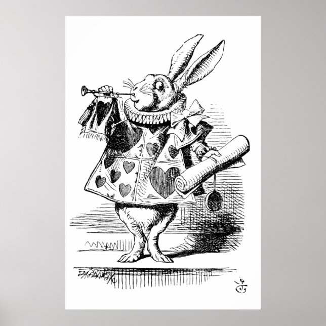 Alice i Wonderland - The Herald (vita kaniner) Poster (Framsidan)