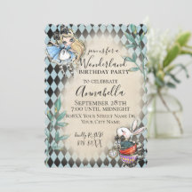 Alice i Wonderland Theme med vit kanin