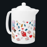 Alice i Wonderland Theme Mönster<br><div class="desc">Cute Alice i Wonderland kallade tekannan.</div>