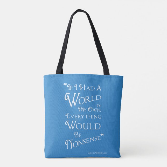 Alice i Wonderland Tote Bag - Citat Tygkasse (Baksida)