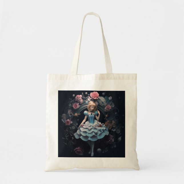 Alice i Wonderland Tote Bag Tygkasse (Framsidan)