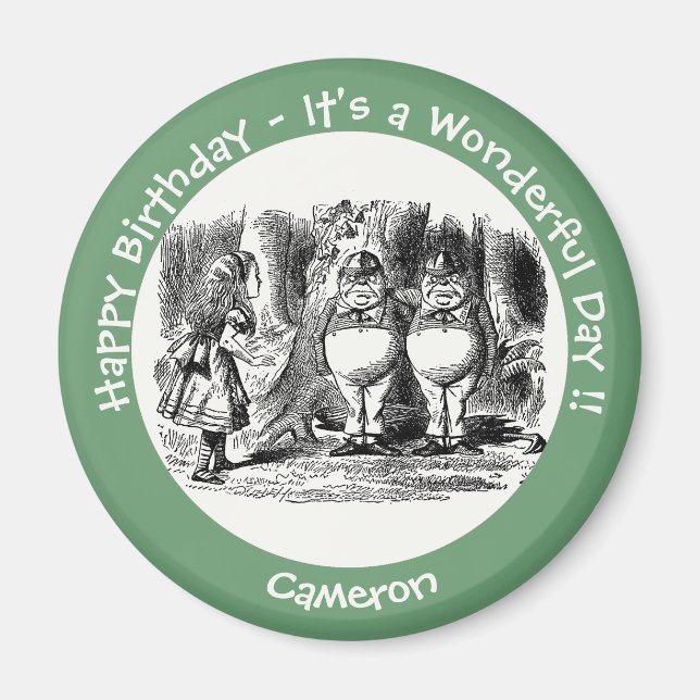 Alice i Wonderland Tweedledum & Tweedledee Party Magnet (Framsidan)