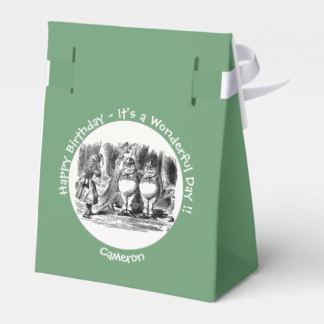 Alice i Wonderland Tweedledum & Tweedledee Party Presentaskar (Baksidan Sidan)