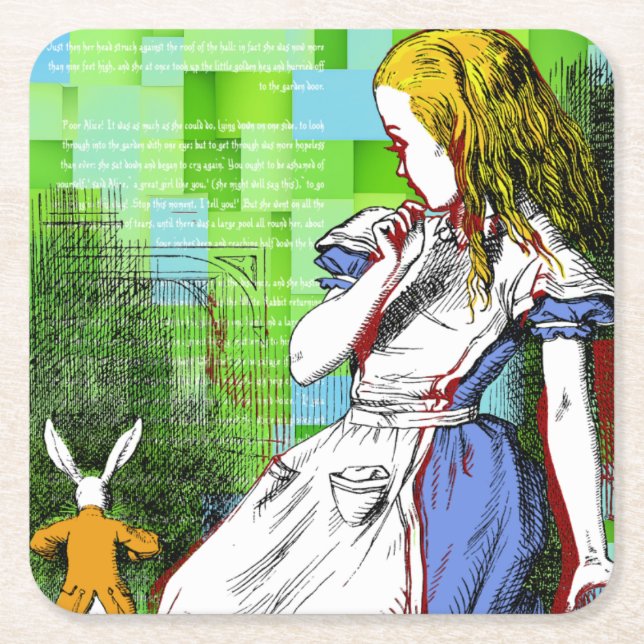 +{ Alice i Wonderland }+ Underlägg Papper Kvadrat (Framsidan)