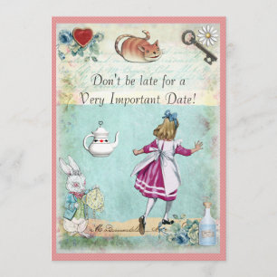 Alice i Wonderland, var inte sen födelsedag Inbjudningar