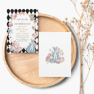 Alice i Wonderland vattencolor Baby Shower Inbjudningar