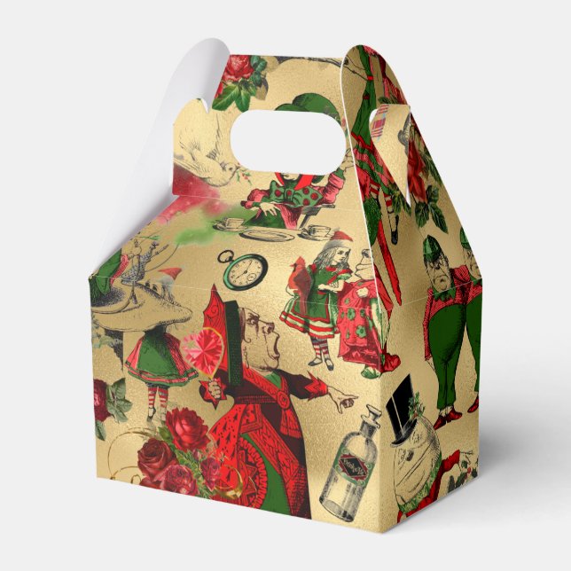 Alice i Wonderland Vintage jul Gold Foil Presentaskar (Framsidan Sidan)