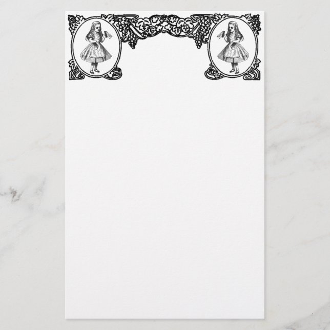 Alice i Wonderland Vintage Ram Brevpapper (Framsida)