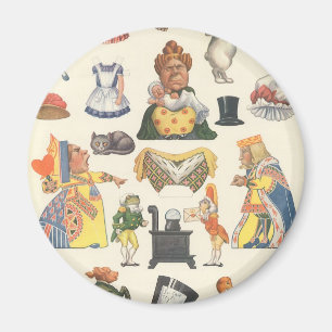 Alice i Wonderland, Vintage Victorian Papper Doll Magnet