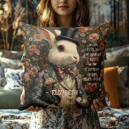 Alice i Wonderland Vintage White Rabbit Kudde