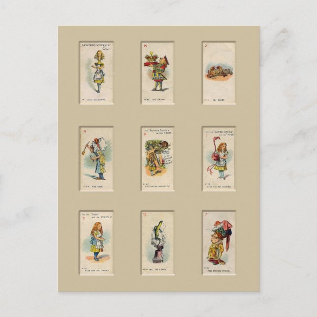 Alice i Wonderland Vykort (Framsida)