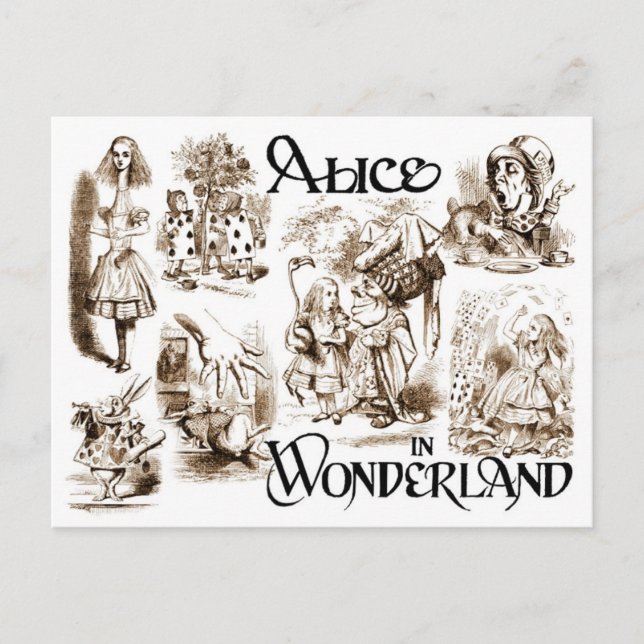 Alice i Wonderland Vykort (Framsida)