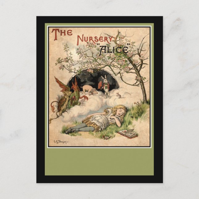 Alice i Wonderland Vykort (Framsida)