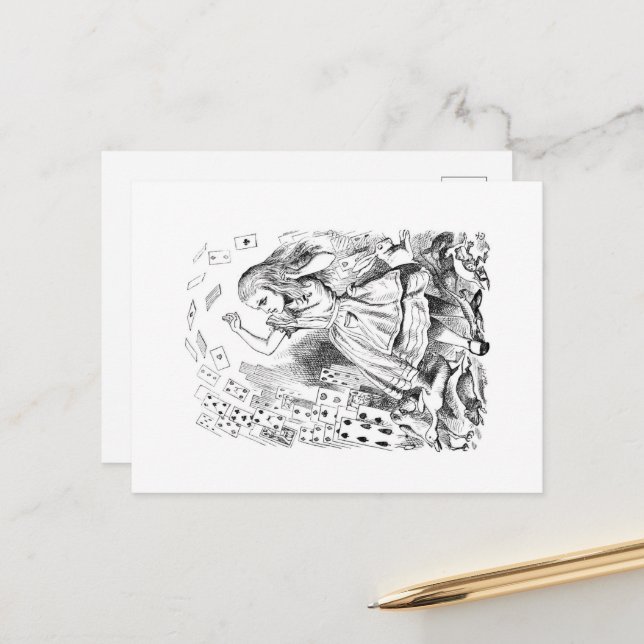 Alice i Wonderland-vykort Vykort (Fram/Back In Situ)