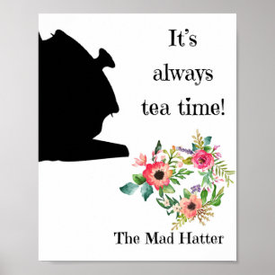 Alice i Wonderland Wall Art, Tea Quote Poster