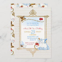 Alice i Wonderland Watercolor Inbjudningar