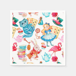 Alice i Wonderland Watercolor Pappersservett