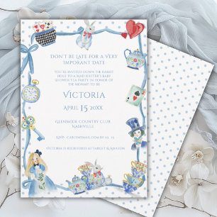 Alice i Wonderland Whimsical Baby Shower Inbjudningar