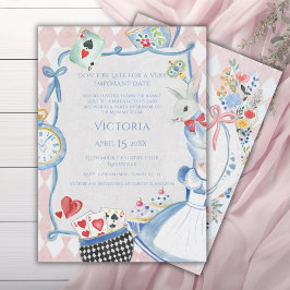 Alice i Wonderland Whimsical Fantasy Baby Shower Inbjudningar