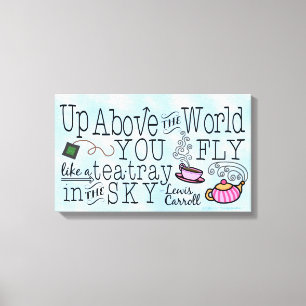Alice i Wonderland Whimsical Tea Carroll Quote Canvastryck