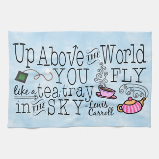 Alice i Wonderland Whimsical Tea Carroll Quote Kökshandduk