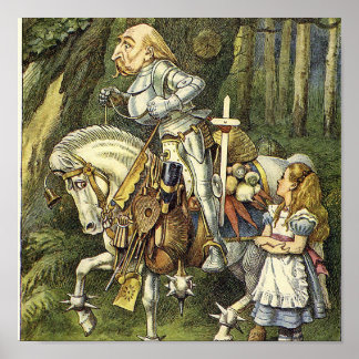 Alice i Wonderland White Knight Print Poster