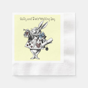 Alice i Wonderland White Rabbit Bröllop Napkin Pappersservett