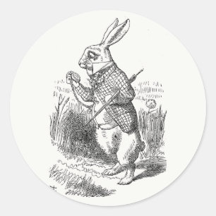 Alice i Wonderland, White Rabbit Checkar Hans Watc Runt Klistermärke