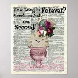 Alice i Wonderland White Rabbit Dictionary Art Poster