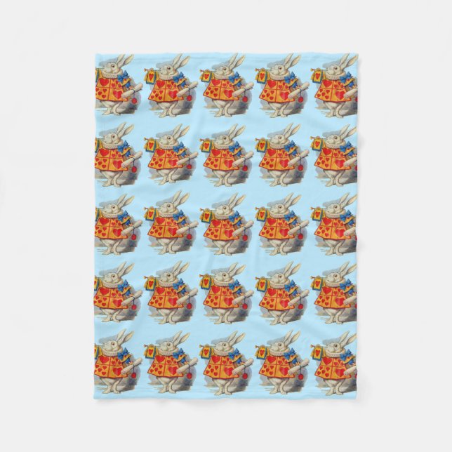 Alice i Wonderland White Rabbit Fleecefilt (Framsidan)