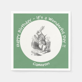 Alice i Wonderland White Rabbit Födelsedagsfest Pappersservett