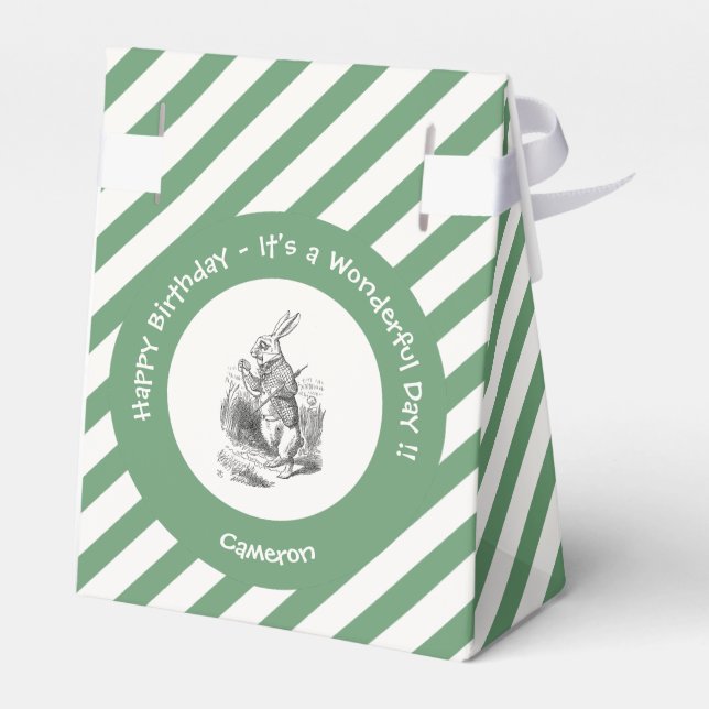 Alice i Wonderland White Rabbit Födelsedagsfest Presentaskar (Baksidan Sidan)