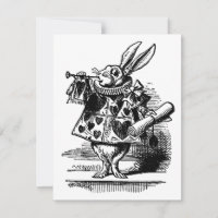 Alice i Wonderland White Rabbit Herald-inbjudan