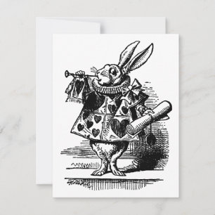 Alice i Wonderland White Rabbit Herald-inbjudan Inbjudningar