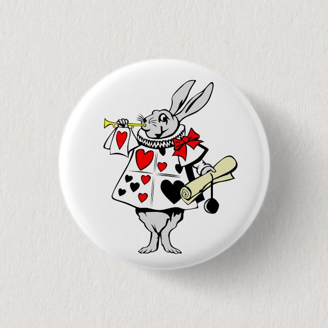 Alice i Wonderland White Rabbit Herald Knapp (Framsida)