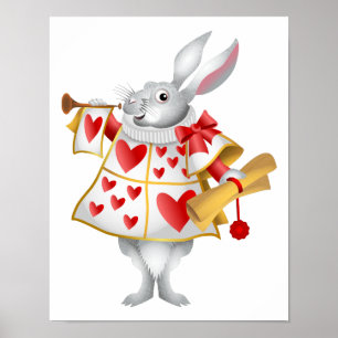 Alice i Wonderland White Rabbit Herald Poster