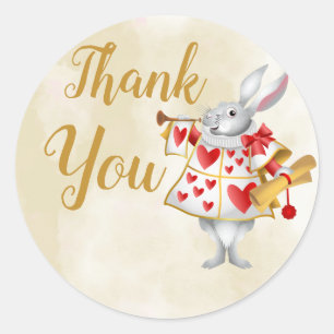 Alice i Wonderland White Rabbit Herald Tack Runt Klistermärke