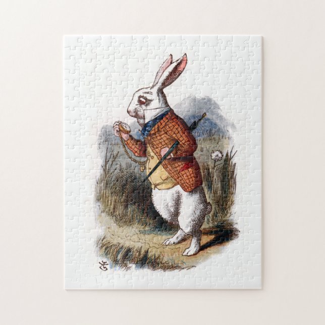 Alice i Wonderland White Rabbit Jigszle Puzzle Pussel (Vertikal)