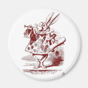 Alice i Wonderland White Rabbit med trumpet Magnet
