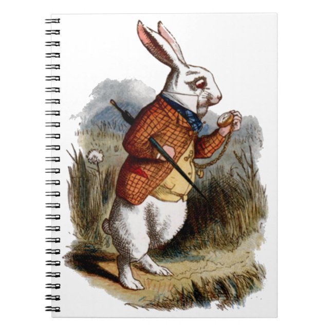 Alice i Wonderland White Rabbit Personalize Anteckningsbok (Framsidan)