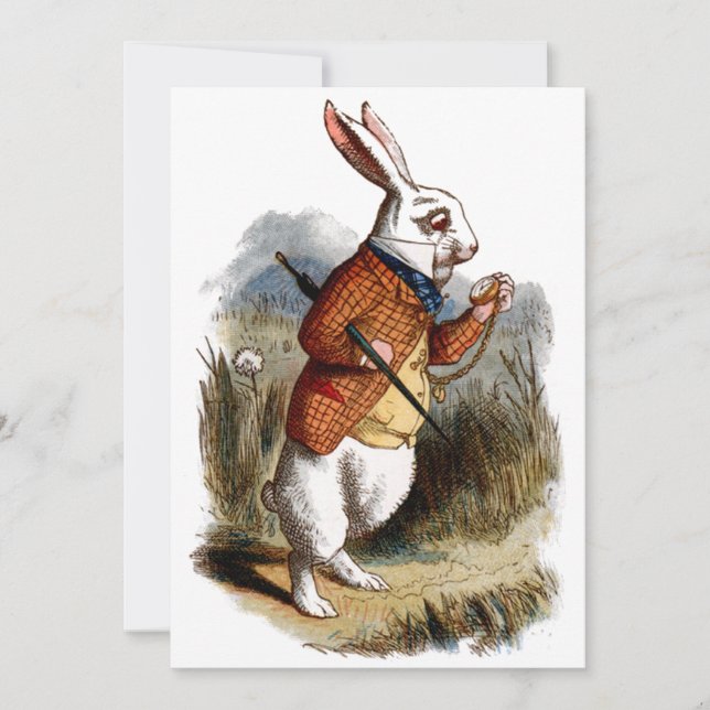 Alice i Wonderland White Rabbit Personalize Meddelande (Framsida)