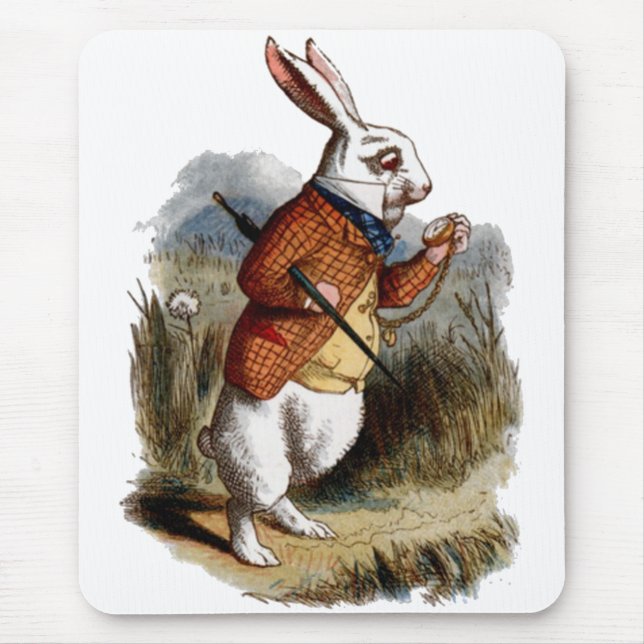Alice i Wonderland White Rabbit Personalize Musmatta (Framsidan)