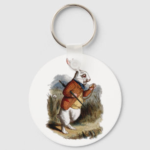 Alice i Wonderland White Rabbit Personalize Nyckelring